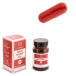 a red Endoca CBD capsule and a box of Endoca CBD capsules (30 pcs).