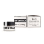 a box of Endoca CBD Crystals 99% (1000mg Pure CBD) next to a container of Endoca CBD Crystals 99% (1000mg Pure CBD).