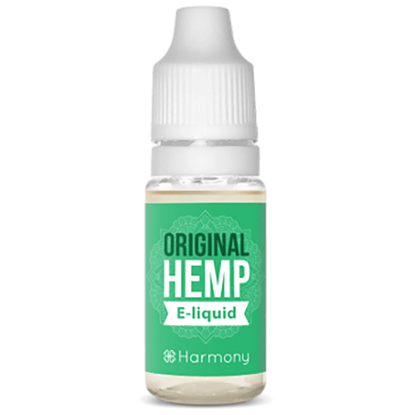 A bottle of Harmony E-liquid 100mg CBD - Classic Hemp (10ml).