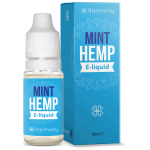 a bottle of Harmony E-liquid 300mg CBD - Classic Hemp (10ml) next to a box.