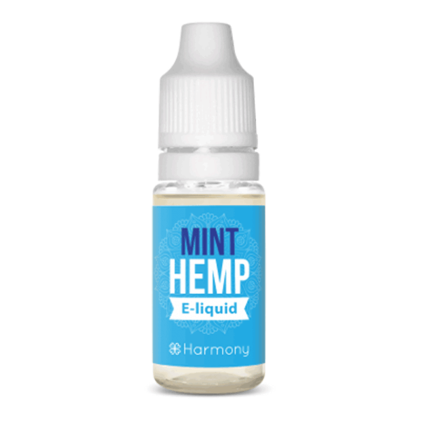 a bottle of Harmony E-liquid 300mg CBD - Mint (10ml).
