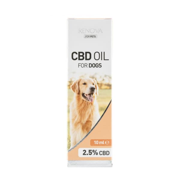 A Renova - CBD oil 2,5% for dogs (10ml) tube.