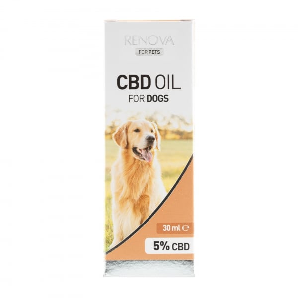 A box of Renova - CBD oil 2,5% for dogs (30ml).
