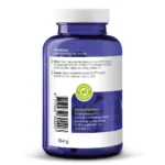 A blue plastic bottle of Vitakruid – Fish Oil 1400 TG® with D3 (90 Softgel Capsules) is shown with the back label, which features Dutch instructions and a green recycling symbol.