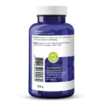 Blue plastic bottle of Vitakruid – Fish Oil Forte (90 Pieces – 1000mg per capsule) with a white Dutch label showing product info, dosage instructions, barcode, weight (128g), and a green recyclable packaging symbol.