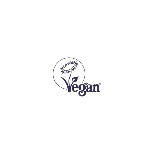 Hemptouch - CBD Hand Cream (75ml) features a logo with a sunflower above the word "Vegan" in stylized font, all enclosed within a circle.